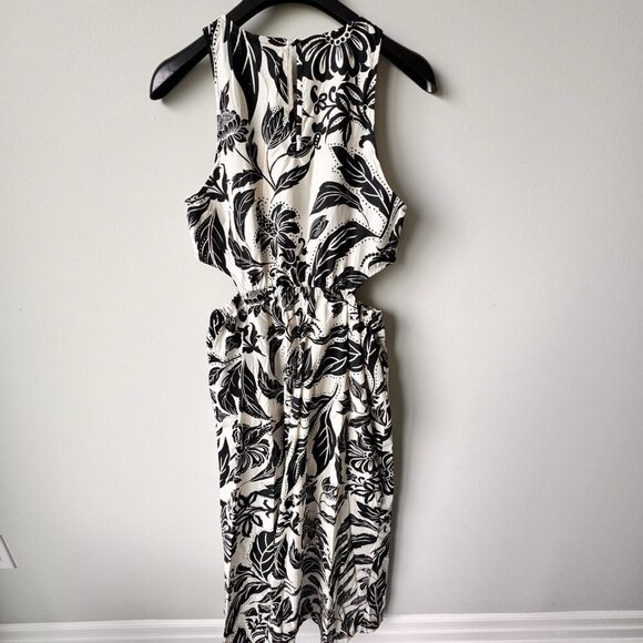 NWT Who What Wear Batik Floral Sleeveless Cut-Out Long Dress - Picture 8 of 12